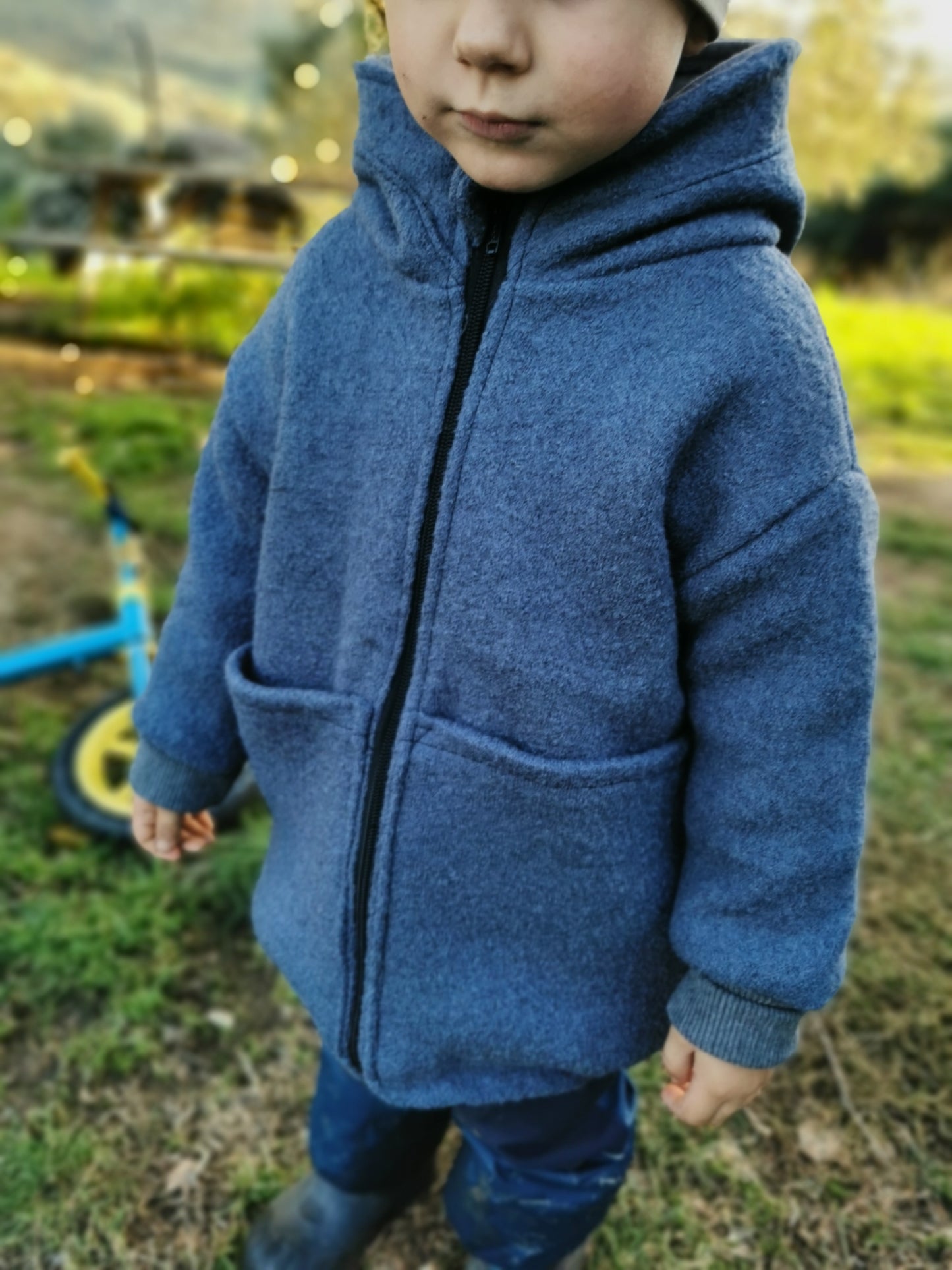 Wollwalkjacke gefüttert mit Bio Baumwollfleece