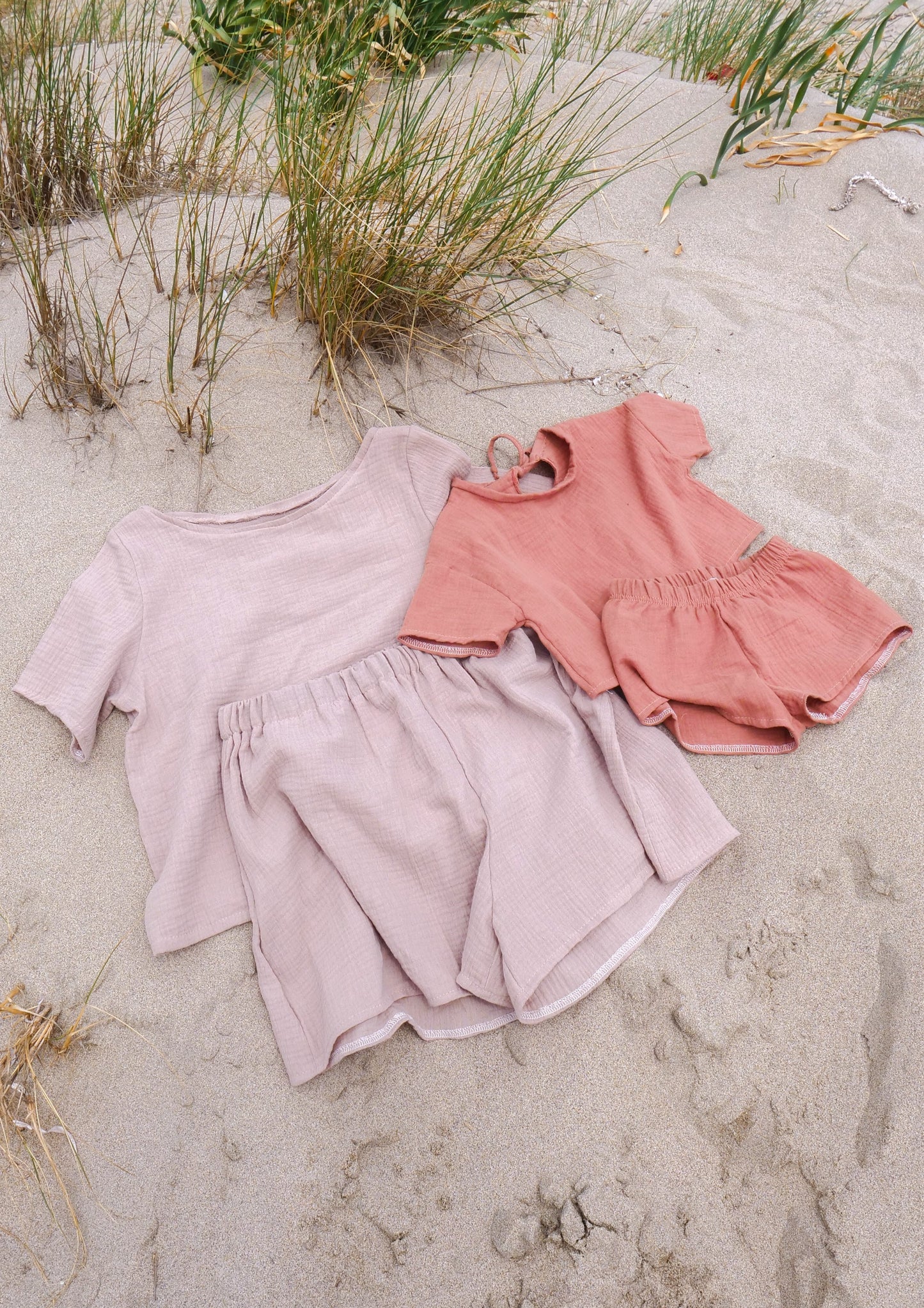 Mom & Mini Musselin Sommer Set - Oversized Shirt & Shorts