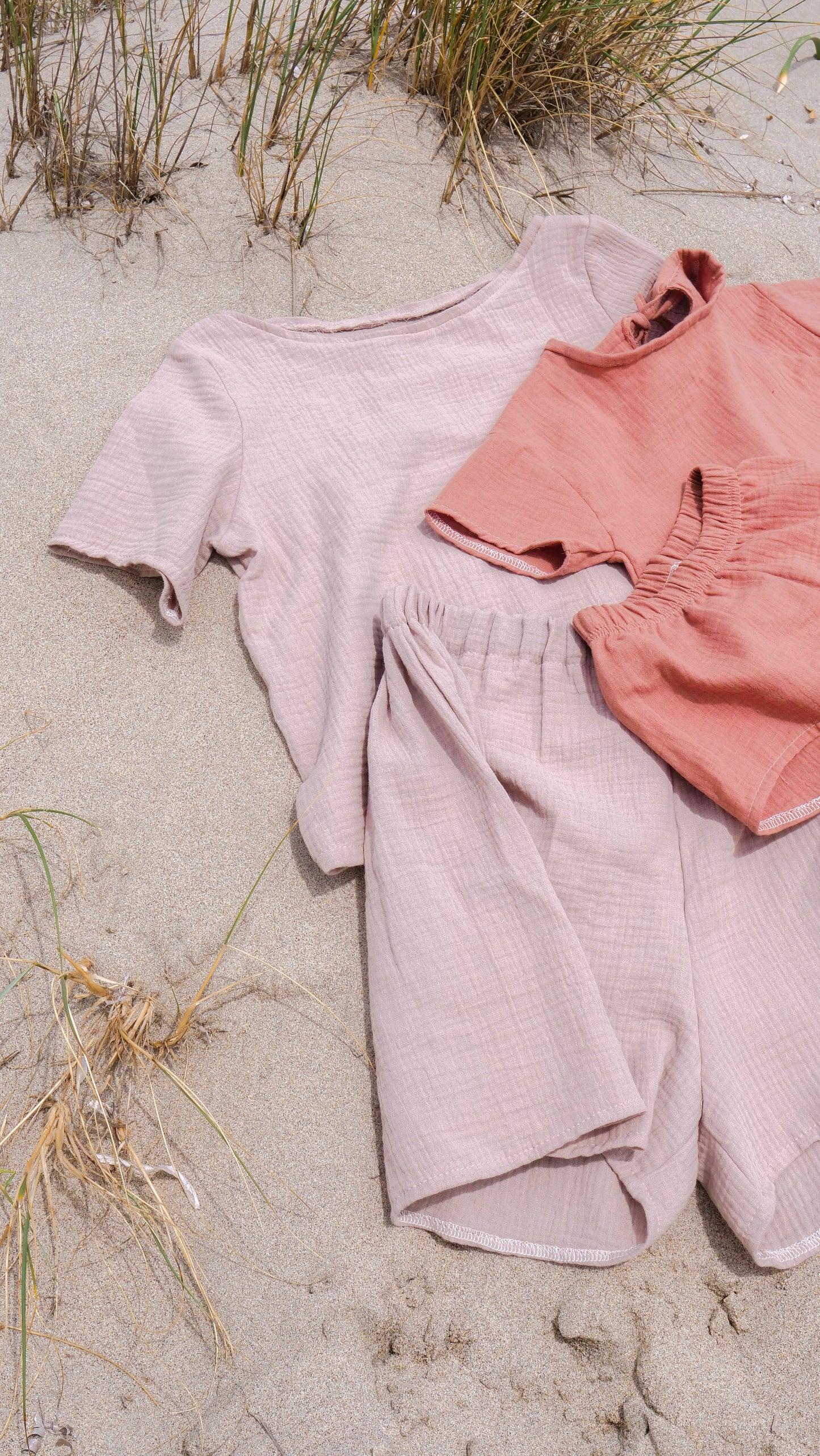 Mom & Mini Musselin Sommer Set - Oversized Shirt & Shorts