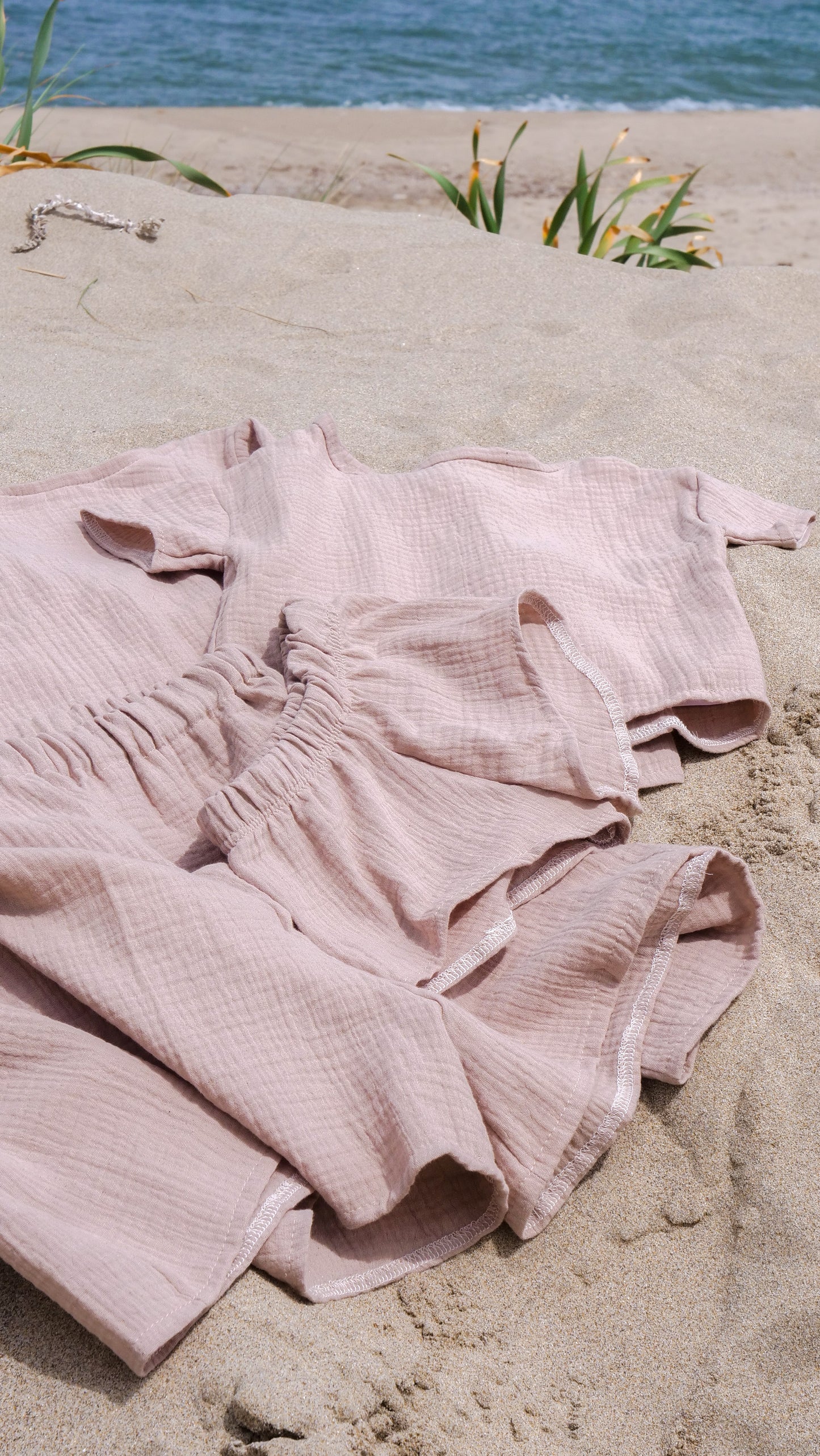Mom & Mini Musselin Sommer Set - Oversized Shirt & Shorts