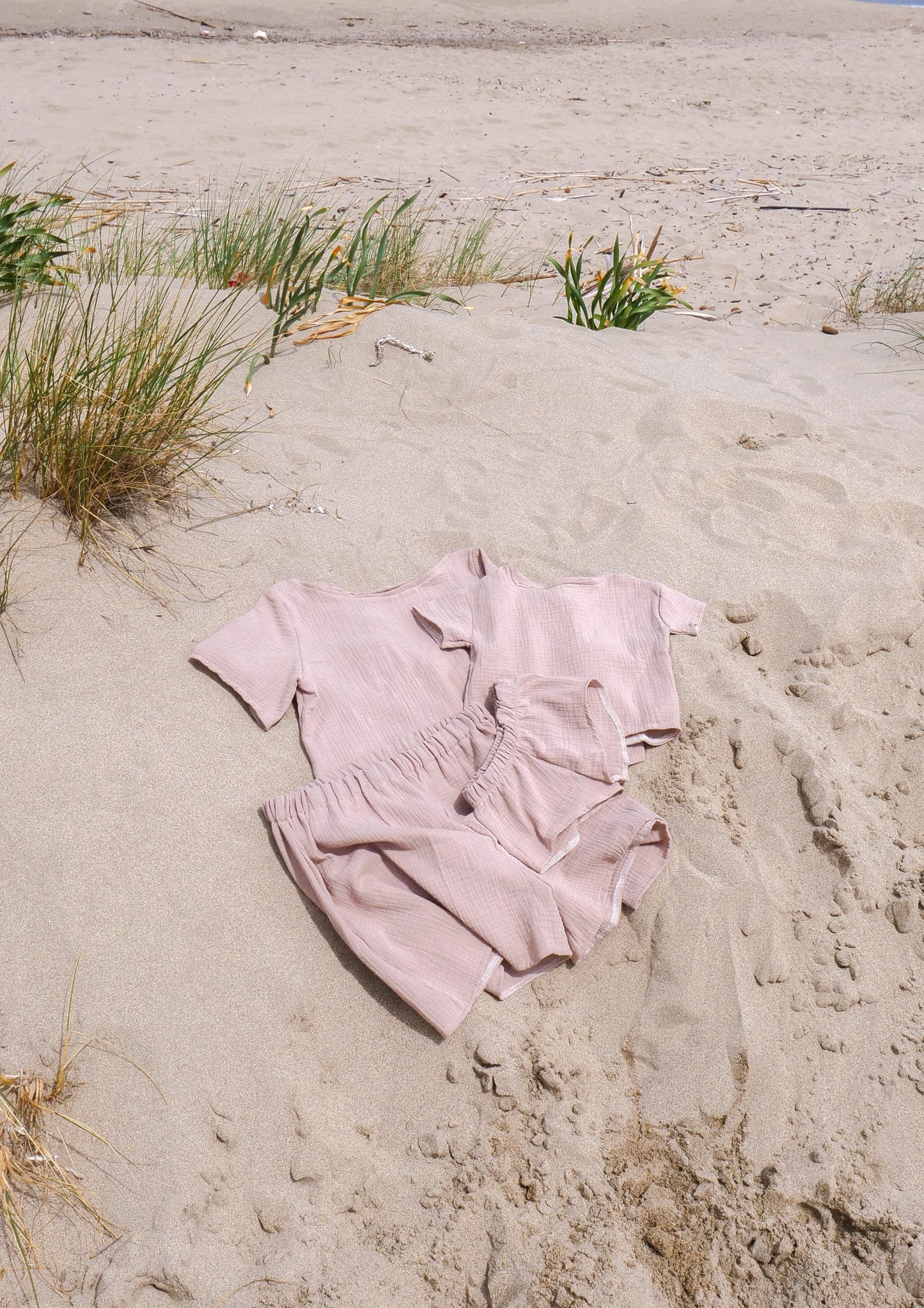 Mom & Mini Musselin Sommer Set - Oversized Shirt & Shorts