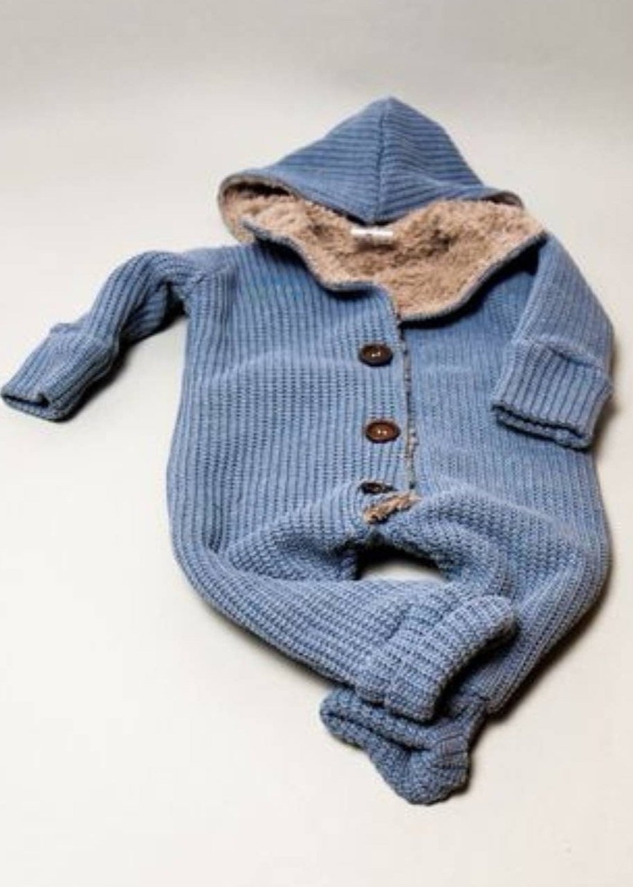 Grobstrickoverall gefüttert mit Teddyplüsch