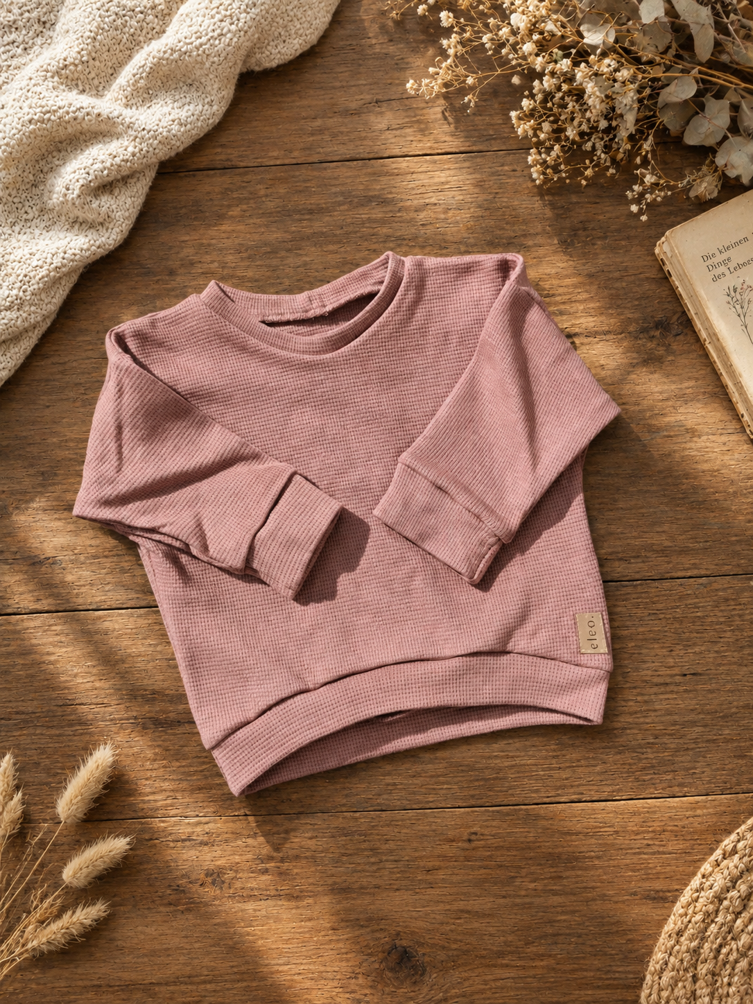Oversized Pullover aus Waffle-Knit Altmauve in Gr. 86