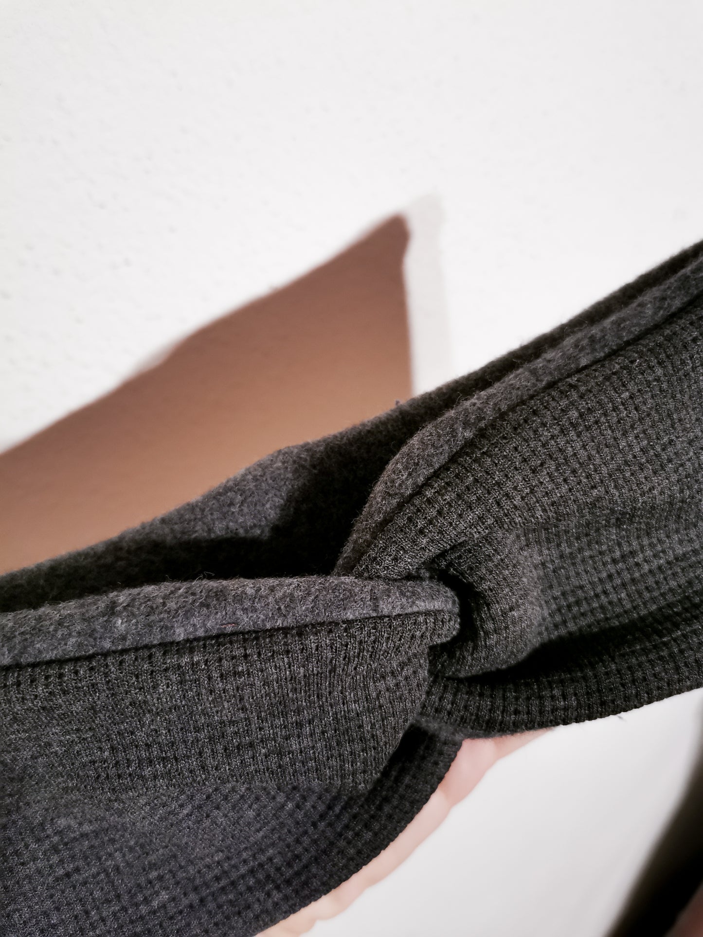 Mom Waffle Knit Twist-Stirnband gefüttert mit Baumwollfleece