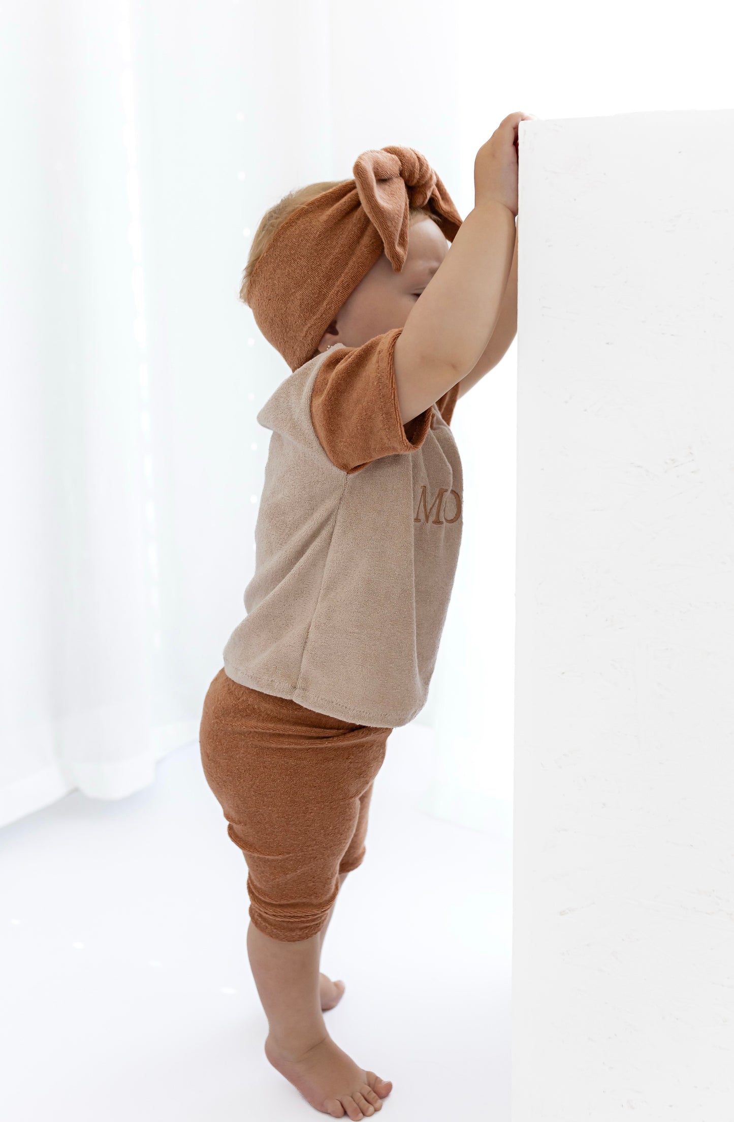 Set Amore Shirt two-tone & Radlerhose aus Frottee