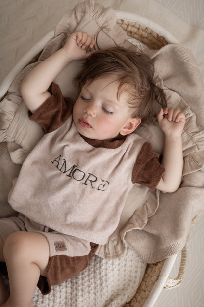 AMORE Basic Shirt aus Frottee two-tone