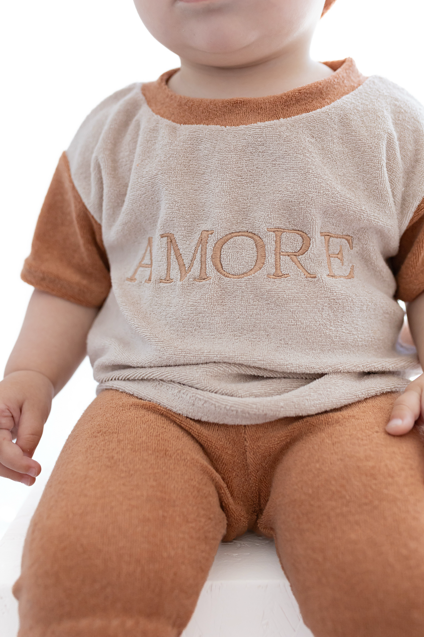 AMORE Basic Shirt aus Frottee two-tone