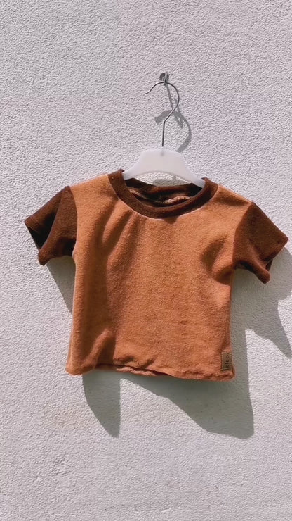 Basic Shirt Two-Tone aus Frottee "Color your life"