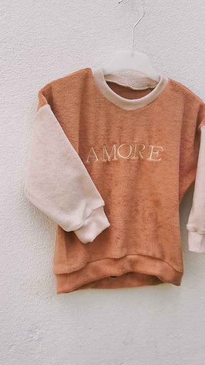 AMORE Oversized Pullover aus Frottee