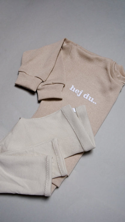 hej du.. Set - Feinstrick Oversized Pullover & Leggings aus Waffle-Knit