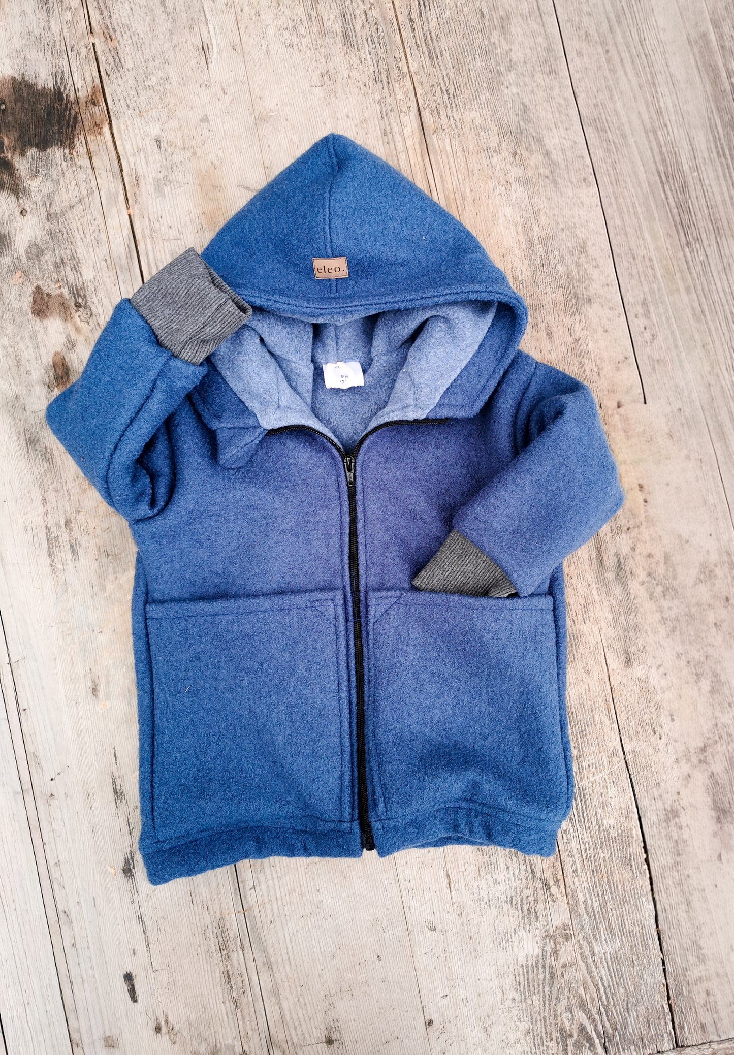Gefütterte Wollwalk-Jacke mit Bio Baumwollfleece für Kinder