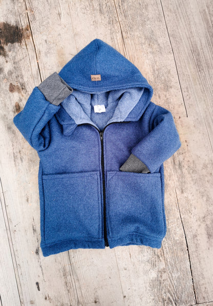 Gefütterte Wollwalk-Jacke mit Bio Baumwollfleece für Kinder