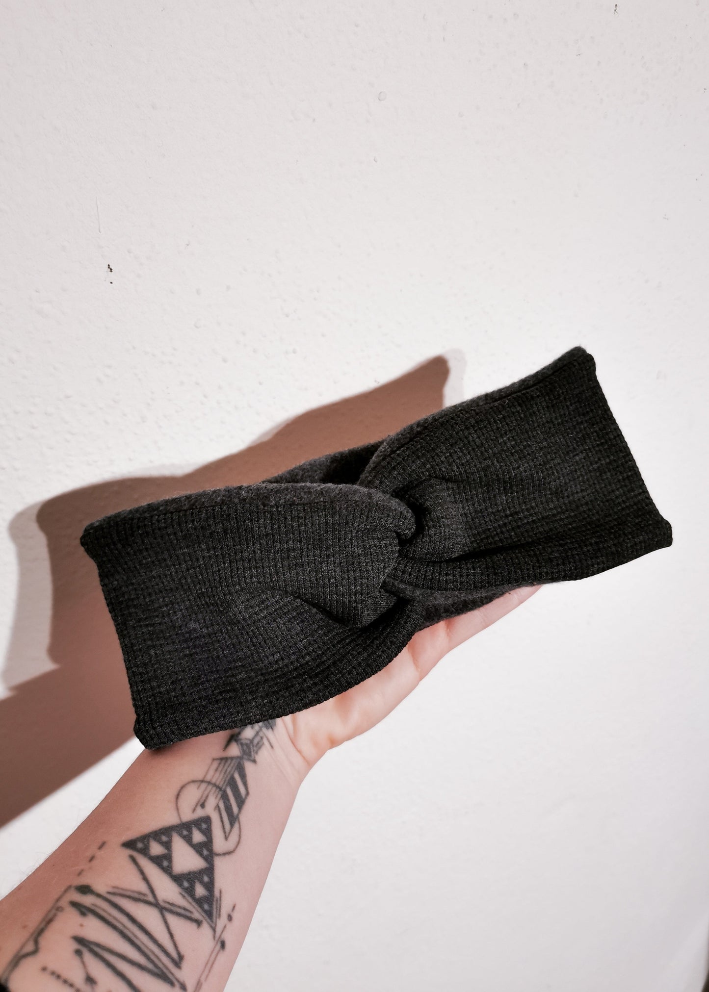 Waffle Knit Twist-Stirnband gefüttert mit Baumwollfleece