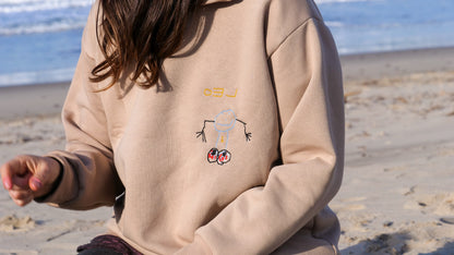 Personalisierter Hoodie für Damen mit Kinderzeichnung bestickt