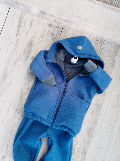 Gefütterte Wollwalk-Jacke mit Bio Baumwollfleece für Kinder