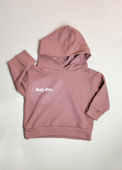 hej du.. Hoodie aus Waffle Knit