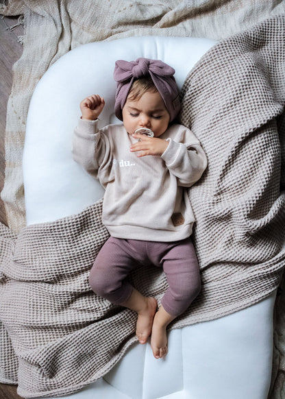 hej du.. Set Big - Feinstrick Oversized Pullover, Waffle-Knit Leggings & Turbanmütze