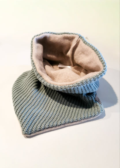 Grobstrick Dreiecks-Loopschal für Mama mit Bio-Baumwollfleece gefüttert