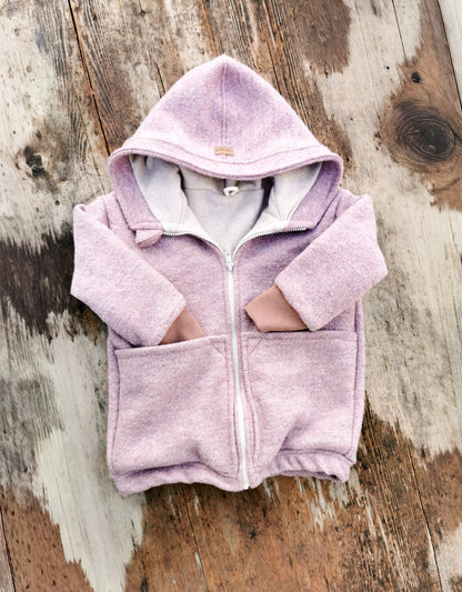 Gefütterte Wollwalk-Jacke mit Bio Baumwollfleece für Kinder