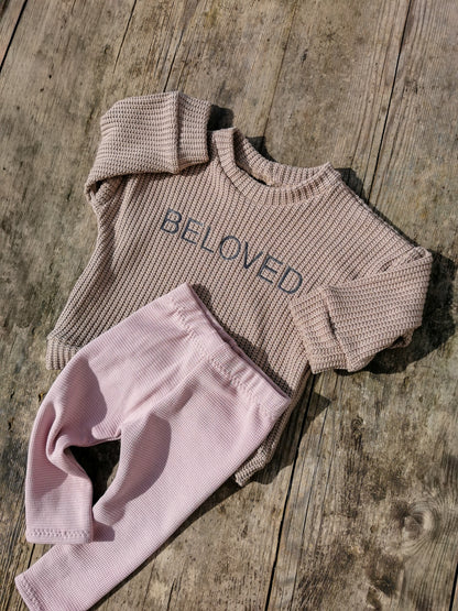 BELOVED Set - Grobstrick Oversized Pullover & Leggings aus Waffle-Knit