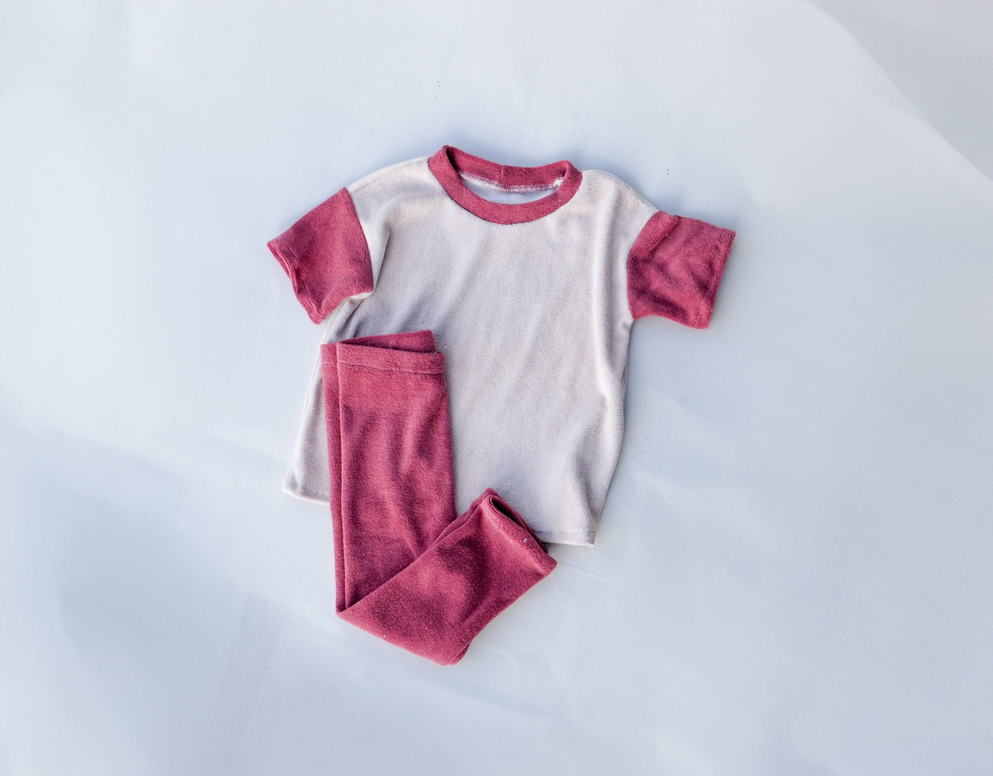 Set Basic Shirt Two-Tone & Leggings aus Frottee "Color your life"