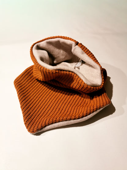 Grobstrick Dreiecks-Loopschal für Mama mit Bio-Baumwollfleece gefüttert