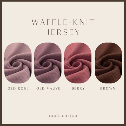 Waffle-Knit Turbanmütze Tulip mit Herz-Stickerei