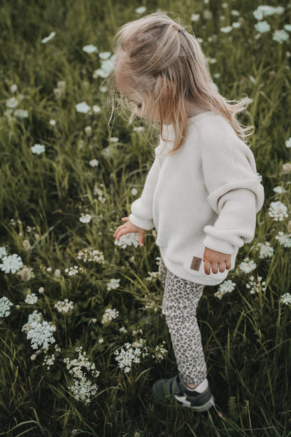 Oversized Pullover aus Wellenstrick