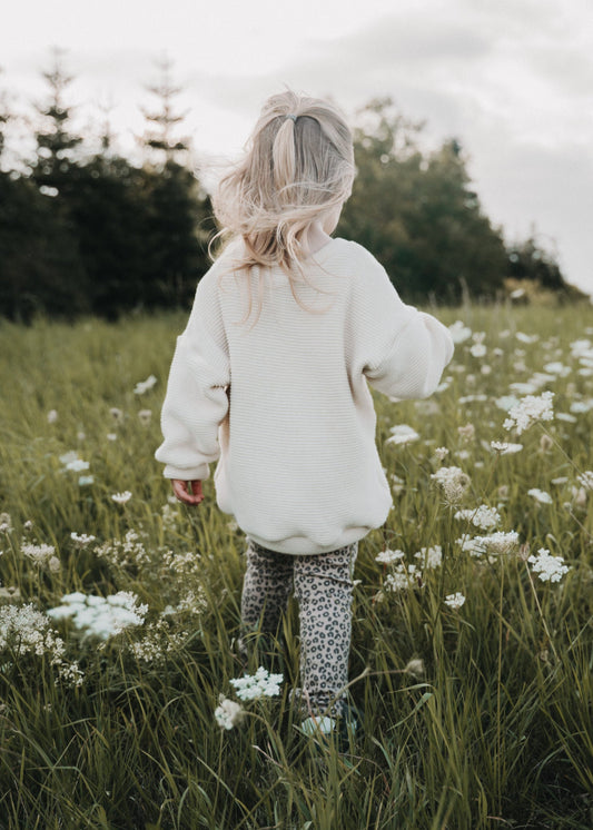 Oversized Pullover aus Wellenstrick