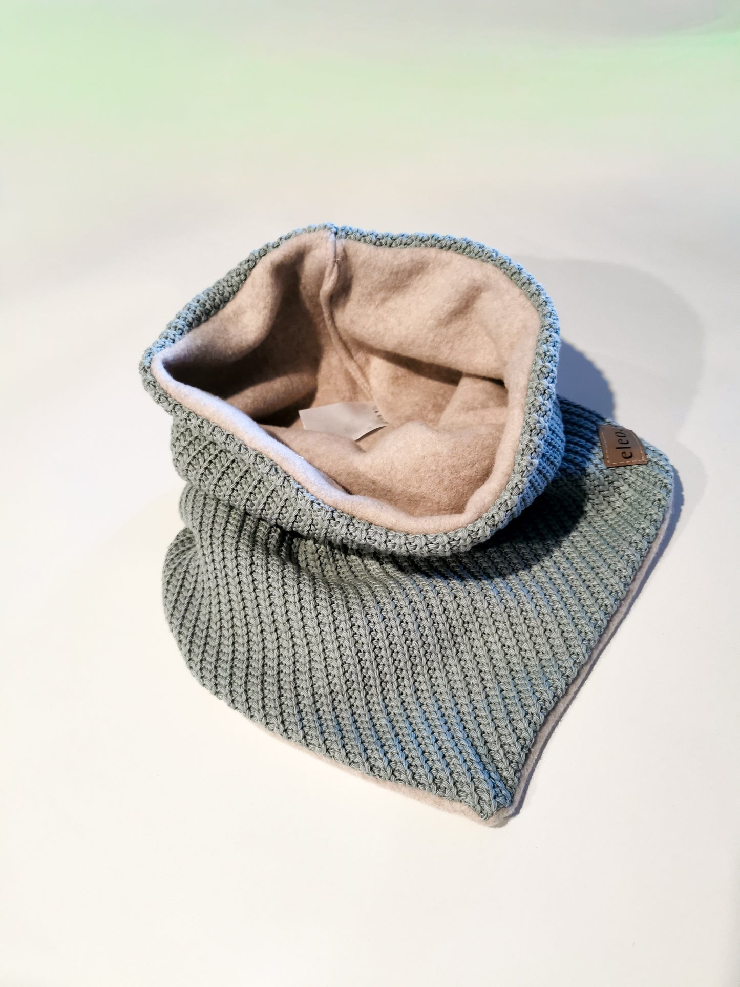 Grobstrick Dreiecks-Loopschal für Mama mit Bio-Baumwollfleece gefüttert