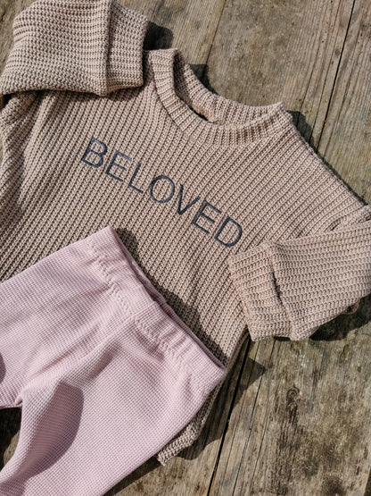 BELOVED Set - Grobstrick Oversized Pullover & Leggings aus Waffle-Knit