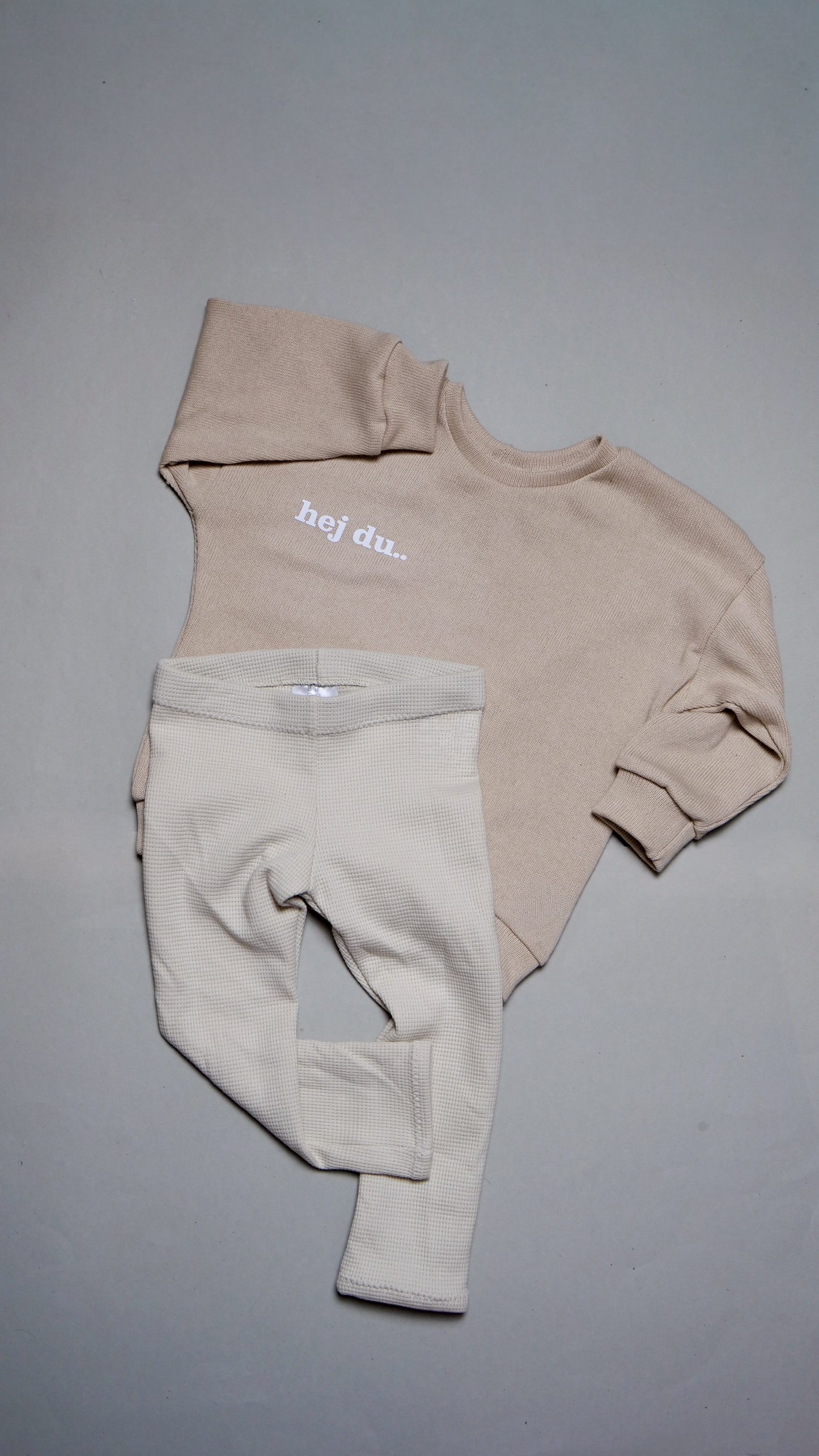hej du.. Set - Feinstrick Oversized Pullover & Leggings aus Waffle-Knit