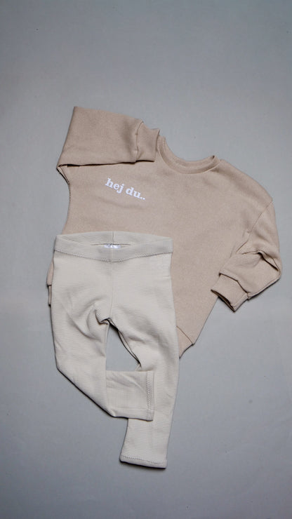 hej du.. Set - Feinstrick Oversized Pullover & Leggings aus Waffle-Knit
