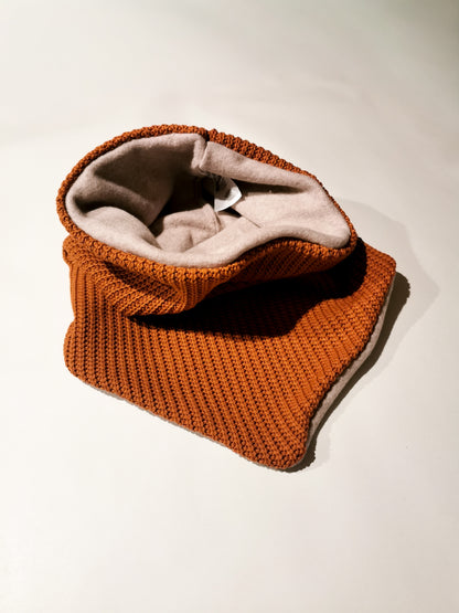 Grobstrick Dreiecks-Loopschal für Mama mit Bio-Baumwollfleece gefüttert