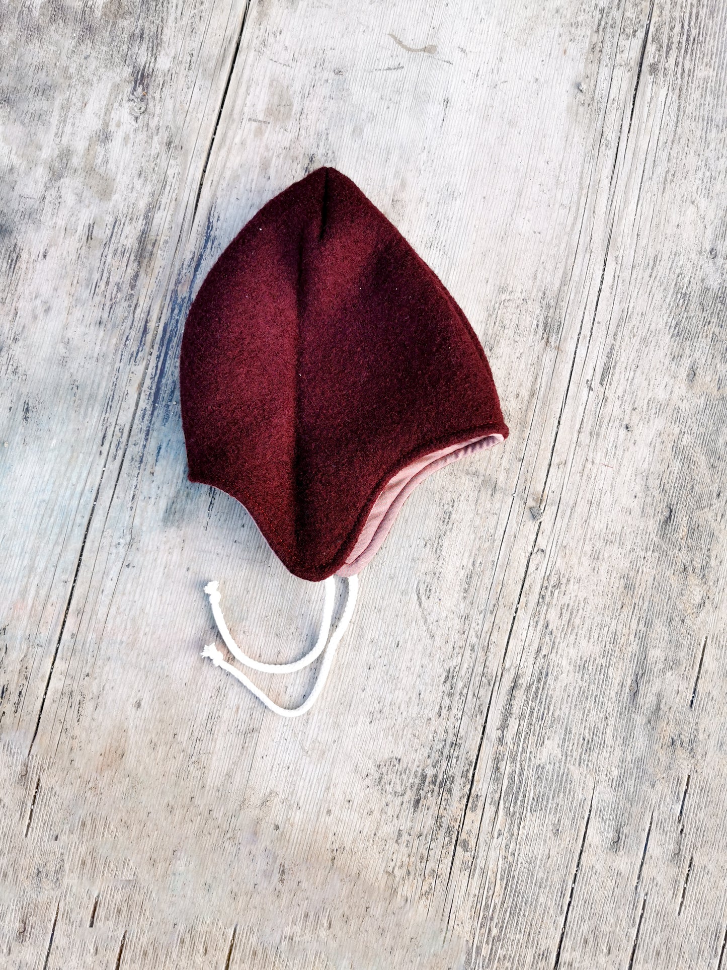 Wollwalk Zwergenmütze gefüttert mit French Terry