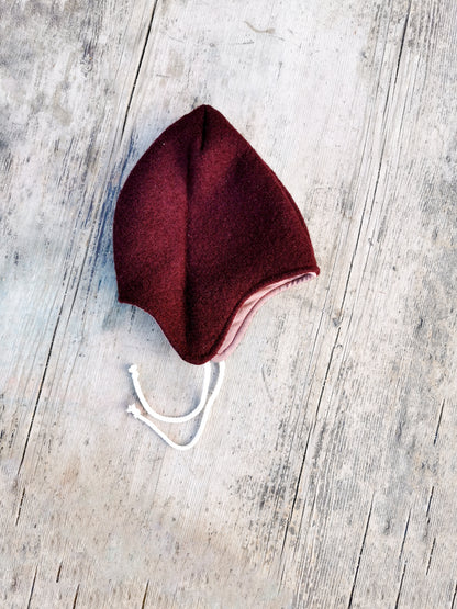 Wollwalk Zwergenmütze gefüttert mit French Terry