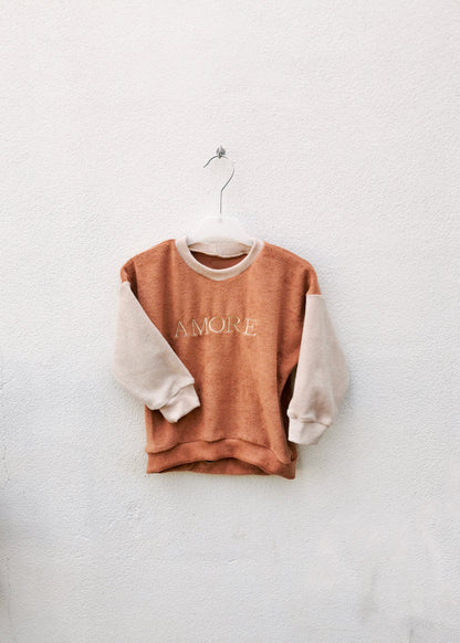 AMORE Oversized Pullover aus Frottee