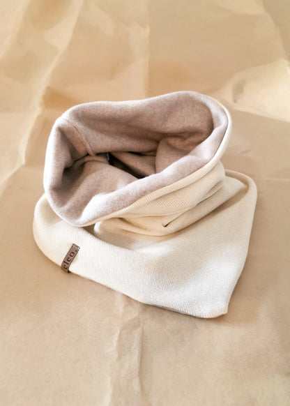 Feinstrick Dreiecks-Loopschal für Mama mit Bio-Baumwollfleece gefüttert