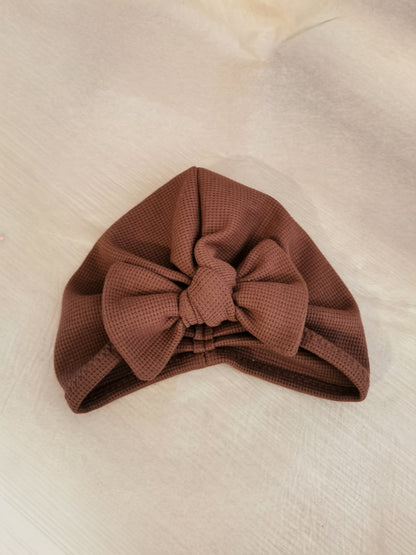 Waffle-Knit Turbanmütze Big Bow