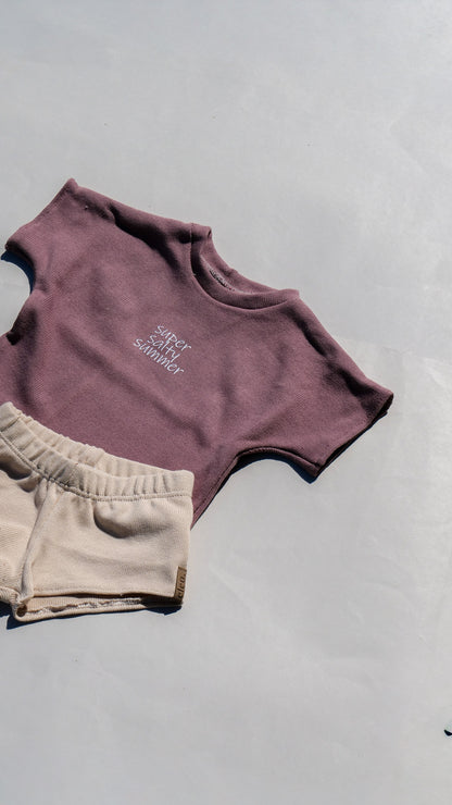 super salty summer Set Shorts & Oversized Shirt aus Feinstrick