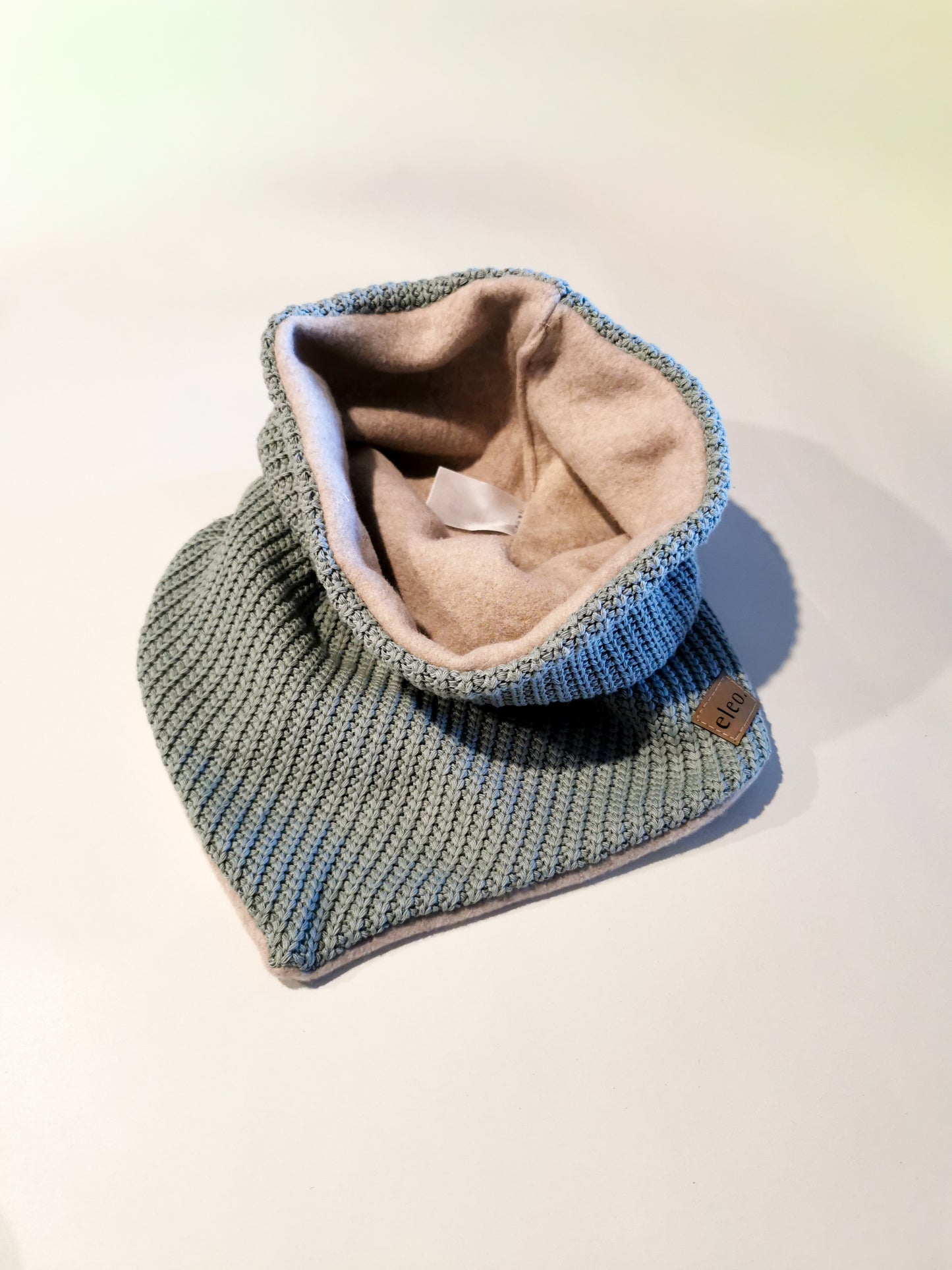 Grobstrick Dreiecks-Loopschal für Mama mit Bio-Baumwollfleece gefüttert