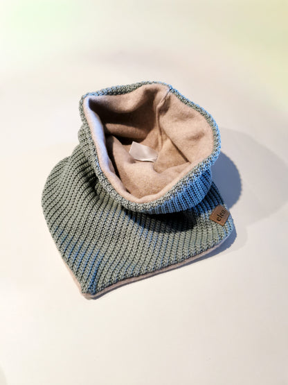 Grobstrick Dreiecks-Loopschal für Mama mit Bio-Baumwollfleece gefüttert