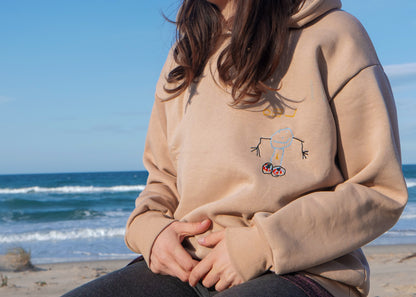 Personalisierter Hoodie für Damen mit Kinderzeichnung bestickt