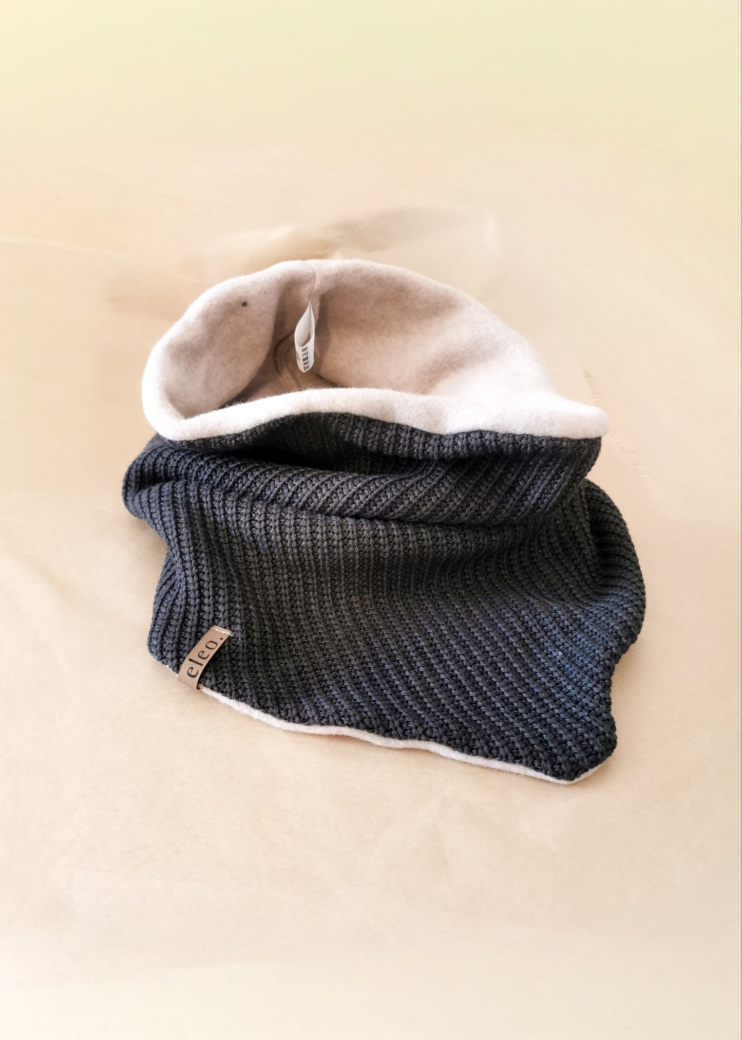 Grobstrick Dreiecks-Loopschal für Mama mit Bio-Baumwollfleece gefüttert