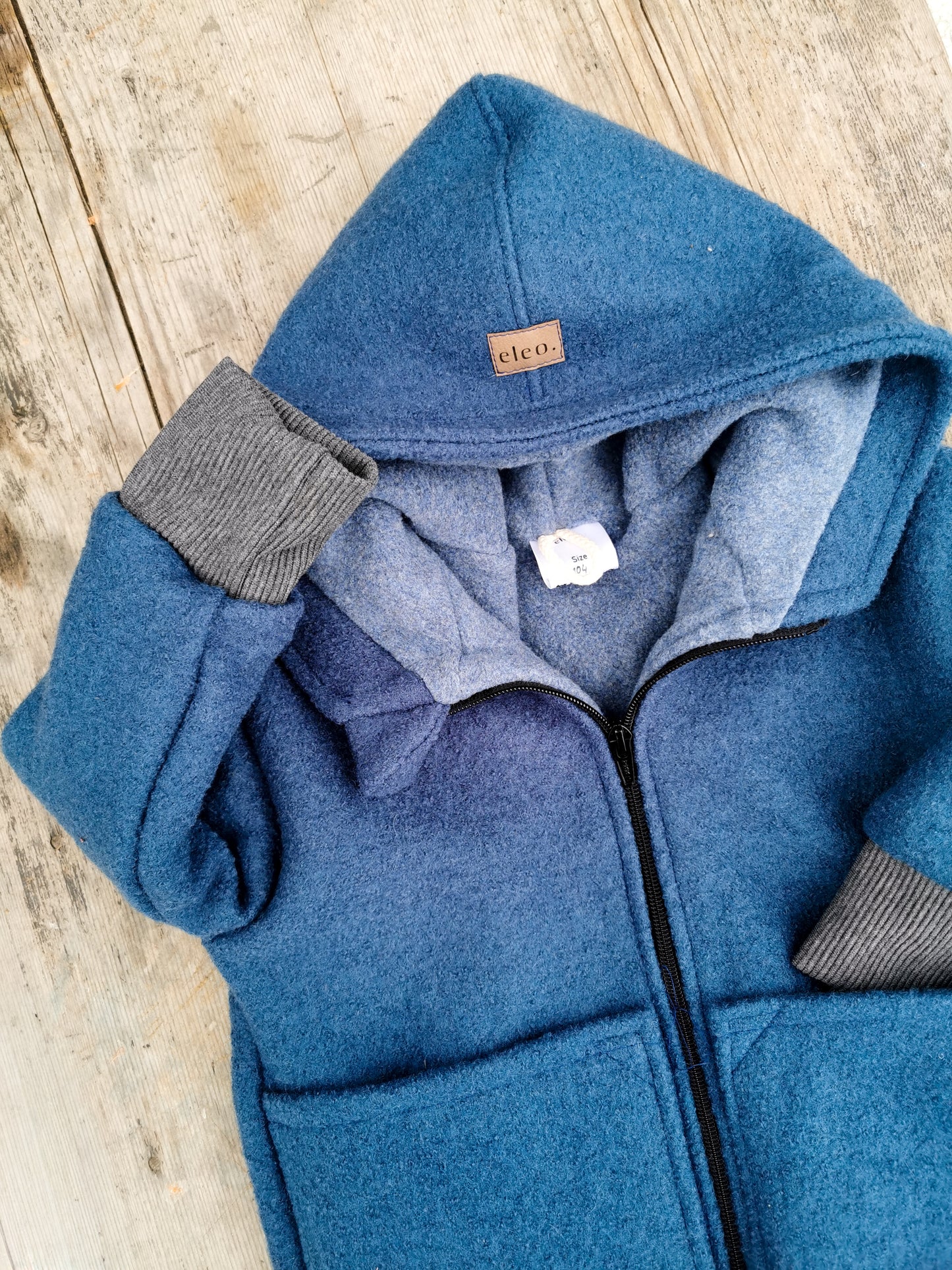 Gefütterte Wollwalk-Jacke mit Bio Baumwollfleece für Kinder