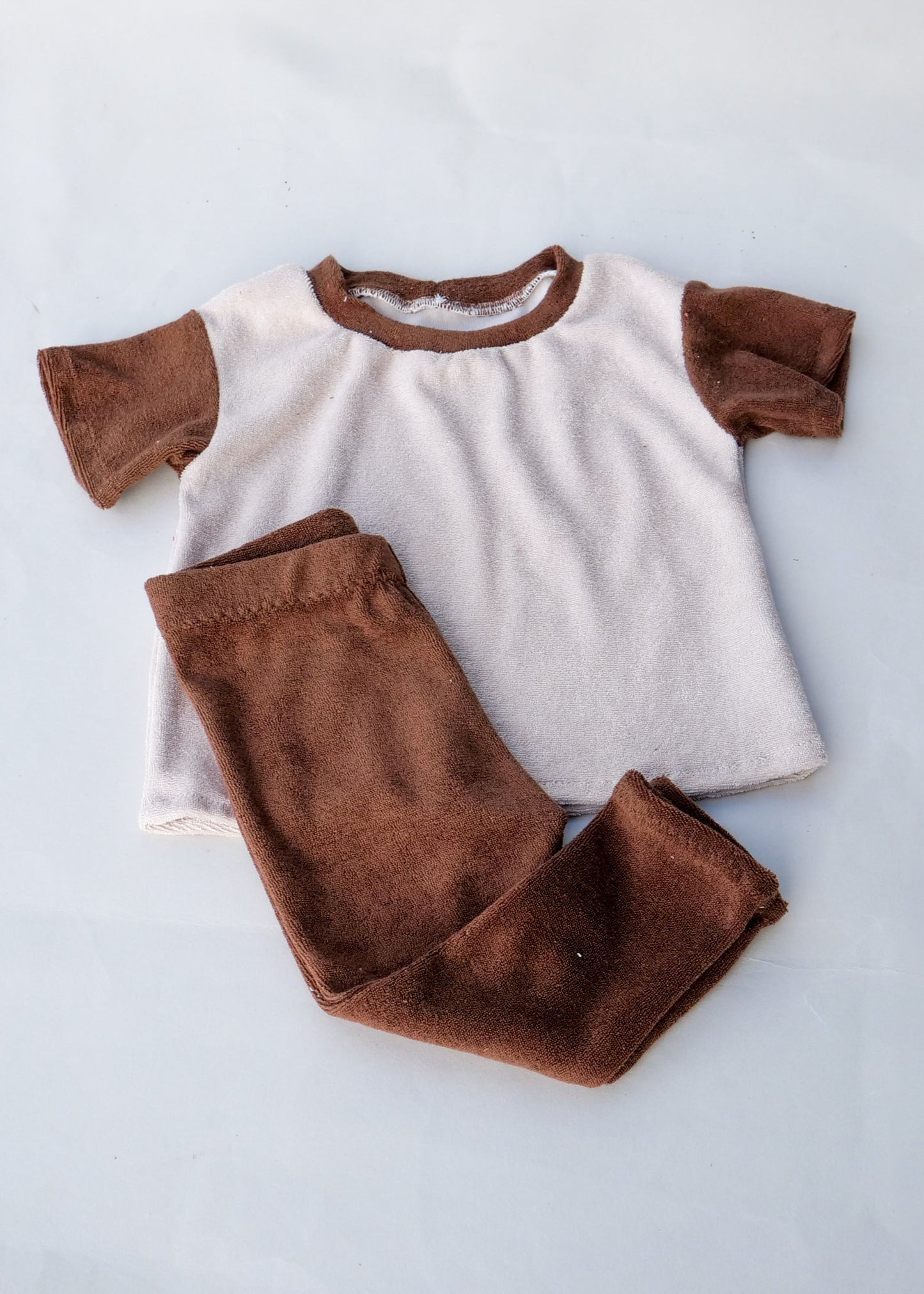 Set Basic Shirt two-tone & Leggings aus Frottee