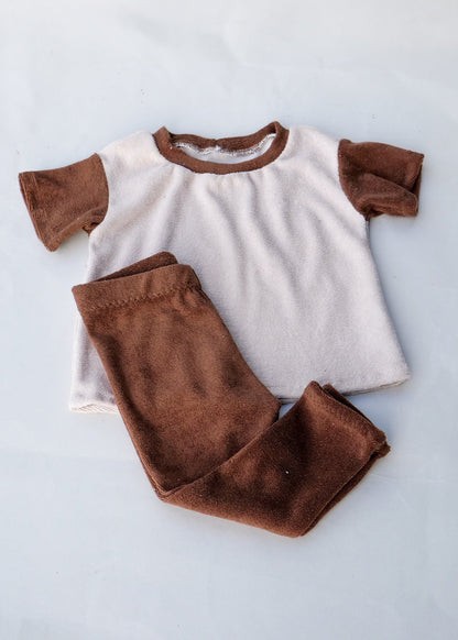 Set Basic Shirt two-tone & Leggings aus Frottee