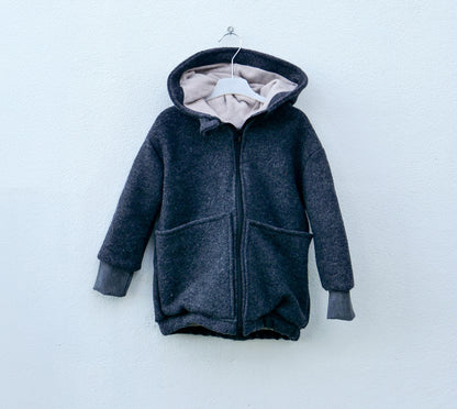 Gefütterte Wollwalk-Jacke mit Bio Baumwollfleece für Kinder