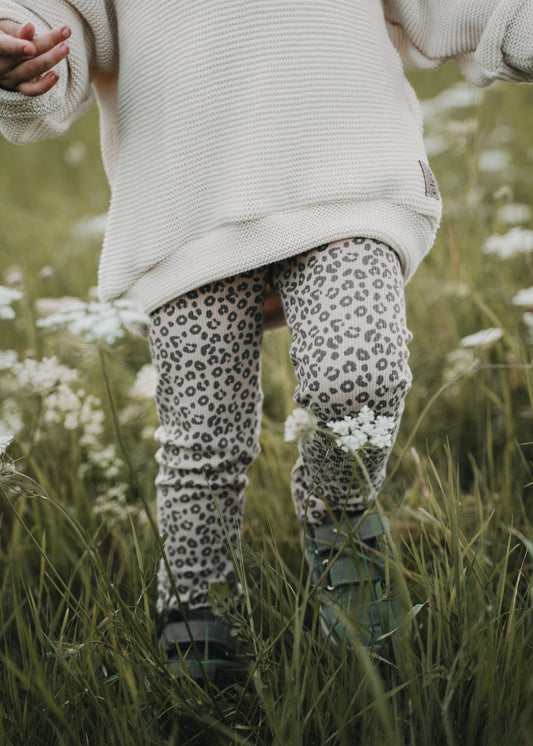 Leggings aus Rippstrick Jersey