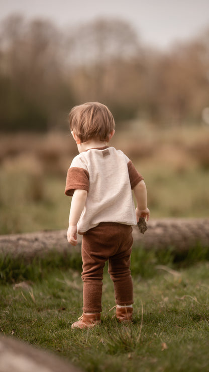 Set Basic Shirt Two-Tone & Leggings aus Frottee "Color your life"